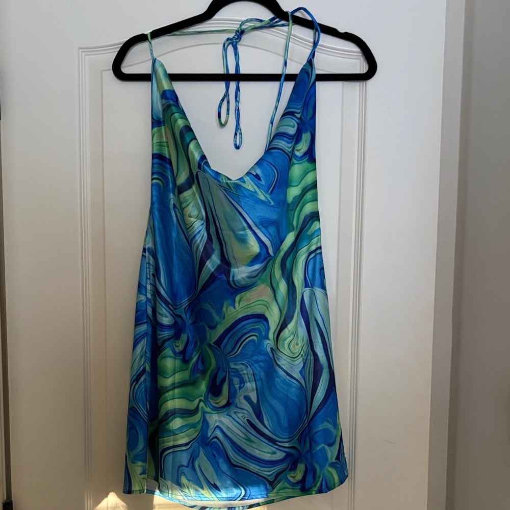 Blue and Green Swirl Dress